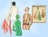 McCall 6469: 1930s Rare Misses Flapper Jacket Sz 34 Bust Vintage Sewing Pattern - Vintage4me2