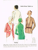 McCall 6469: 1930s Rare Misses Flapper Jacket Sz 34 Bust Vintage Sewing Pattern - Vintage4me2
