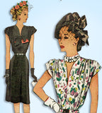 1940s Vintage McCall Sewing Pattern 6472 Uncut Misses Afternoon Dress Sz 32 Bust