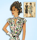 1940s Vintage McCall Sewing Pattern 6472 Uncut Misses Afternoon Dress Sz 32 Bust