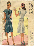 1940s Vintage McCall Sewing Pattern 6477 Misses 2 PC Peplum Dress Size 15 33 B - Vintage4me2