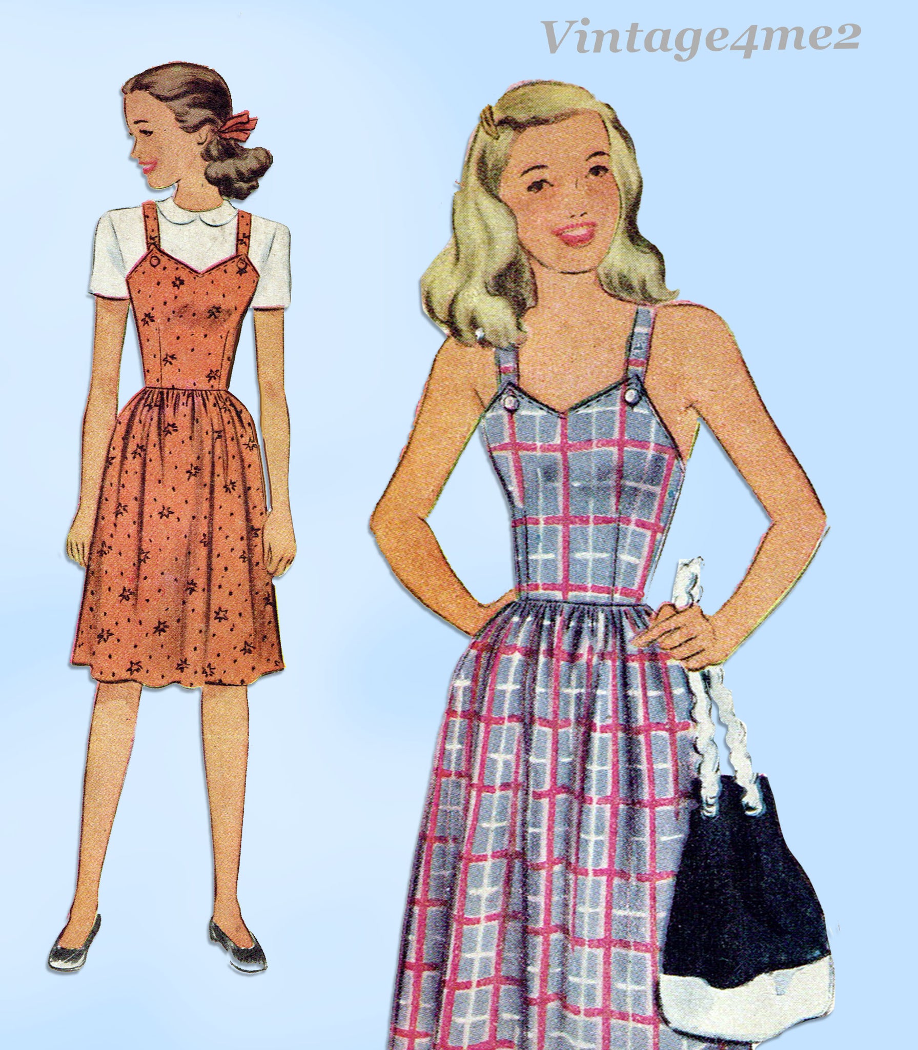 LOVELY VTG 1940s DRESS MCCALL Sewing Pattern 10/28.5