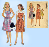 McCall 6483: 1940s WWII Little Girls Jumper Dress Sz 10 Vintage Sewing Pattern