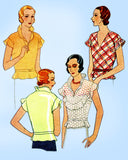 McCall 6493: 1930s Misses Feminine Blouse Size 34 Bust Vintage Sewing Pattern - Vintage4me2