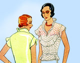 McCall 6493: 1930s Misses Feminine Blouse Size 34 Bust Vintage Sewing Pattern - Vintage4me2