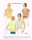 McCall 6493: 1930s Misses Feminine Blouse Size 34 Bust Vintage Sewing Pattern - Vintage4me2