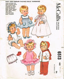McCall's 6513: 1960s 19-21 Inch Talking Doll Clothes Set Vintage Sewing Pattern - Vintage4me2