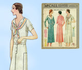 McCall 6528: 1930s Uncut Misses Street Dress Size 36 Bust Vintage Sewing Pattern