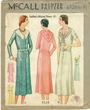 McCall 6528: 1930s Uncut Misses Street Dress Size 36 Bust Vintage Sewing Pattern