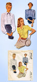 1940s Vintage McCall Sewing Pattern 6558 Misses Tucked Blouse Size 12 30 Bust - Vintage4me2