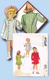 1940s Vintage McCall Sewing Pattern 6568 Cute Toddler Girls Princess Coat Size 2