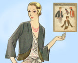 McCall 6586: 1930s Misses Eton Jacket & Scarf Sz 36 Bust Vintage Sewing Pattern - Vintage4me2