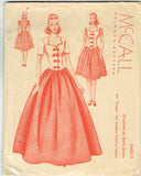 1940s Vintage McCall Sewing Pattern 6600-3 Uncut Peggy Fashion Doll Clothes
