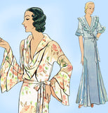 McCall 6626: 1930s Glamorous Misses Breakfast Coat 34 B Vintage Sewing Pattern - Vintage4me2