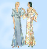 McCall 6626: 1930s Glamorous Misses Breakfast Coat 34 B Vintage Sewing Pattern - Vintage4me2