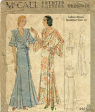 McCall 6626: 1930s Glamorous Misses Breakfast Coat 34 B Vintage Sewing Pattern - Vintage4me2