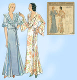 McCall 6626: 1930s Glamorous Misses Breakfast Coat 34 B Vintage Sewing Pattern - Vintage4me2