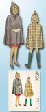 1940s Vintage McCall Sewing Pattern 6631 Toddler Girls Hooded Cape Size 6 24B - Vintage4me2