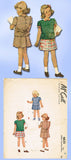 1940s Vintage McCall Sewing Pattern 6635 Toddler Girls 2 Piece Dress Size 4 23B - Vintage4me2