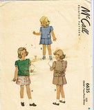 1940s Vintage McCall Sewing Pattern 6635 Toddler Girls Two Piece Dress Size 6 - Vintage4me2