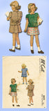 1940s Vintage McCall Sewing Pattern 6635 Toddler Girls Two Piece Dress Size 6 - Vintage4me2