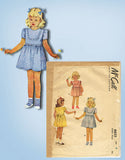 1940s Vintage McCall Sewing Pattern 6652 Sweet Toddler Girls Dress Size 4 23B - Vintage4me2