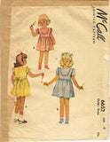1940s Vintage McCall Sewing Pattern 6652 Sweet Toddler Girls Dress Size 4 23B - Vintage4me2