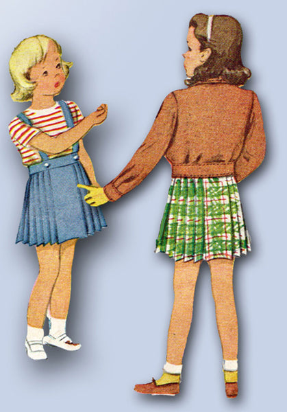1940s Vintage McCall Sewing Pattern 6666 Toddlers Suit w Bomber Jacket Size 3 - Vintage4me2