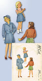 1940s Vintage McCall Sewing Pattern 6666 Toddlers Suit w Bomber Jacket Size 3 - Vintage4me2