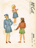1940s Vintage McCall Sewing Pattern 6666 Toddlers Suit w Bomber Jacket Size 3 - Vintage4me2
