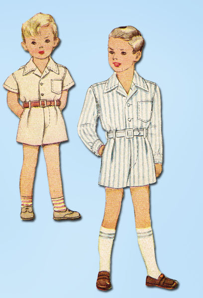 1940s Vintage McCall Sewing Pattern 6671 Toddler Boys 2 Piece Suit Size 2 21B - Vintage4me2