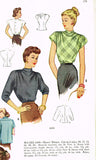 1940s Vintage McCall Sewing Pattern 6690 Misses Back Button Blouse Size 32 Bust