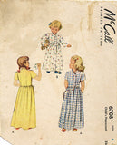 1940s Vintage McCall Sewing Pattern 6708 Charming Toddler Girls Housecoat Size 4 - Vintage4me2