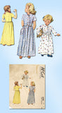 1940s Vintage McCall Sewing Pattern 6708 Charming Toddler Girls Housecoat Size 4 - Vintage4me2