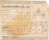 1940s Vintage McCall Sewing Pattern 6708 Charming Toddler Girls Housecoat Size 4 - Vintage4me2