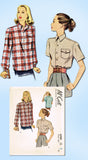 1940s Vintage McCall Sewing Pattern 6709 Misses WWII Casual Shirt Size 16 34 Bust