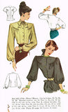 1940s Vintage McCall Sewing Pattern 6716 Stunning Misses Blouse Size 32 Bust