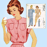 1940s Vintage McCall's Sewing Pattern 6718 Uncut Misses Pajamas Set Size 36 Bust -Vintage4me2