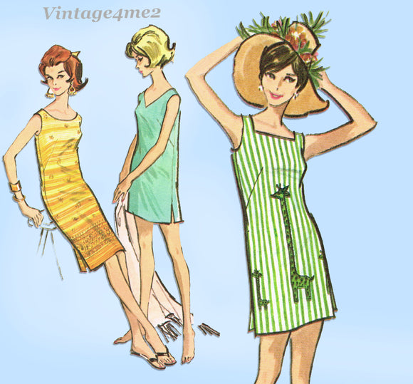1960s Vintage McCalls Sewing Pattern 6740 Uncut Misses Easy Sun Dress Sz 34 36 B