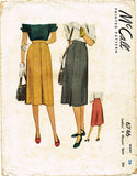 1940s Vintage McCall Sewing Pattern 6746 Ladies & Misses Day Skirt Size 26 Waist - Vintage4me2