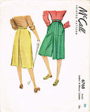 1940s Vintage Misses Culottes McCall Sewing Pattern 6768 Size 26 Waist
