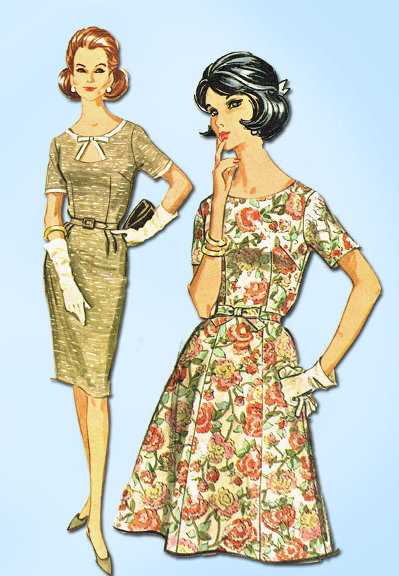 1960s Vintage McCalls Sewing Pattern 6778 Plus Size Keyhole Dress Size 41 Bust