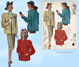 McCall's 6790: 1940s Stunning Misses Post WWII Coat 32B Vintage Sewing Pattern