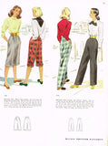 1940s Vintage McCall Sewing Pattern 6791 Cute Misses Knee Slacks Size 26 Waist