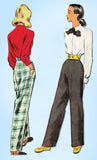 1940s Vintage McCall Sewing Pattern 6794 Misses Trousers or Slacks Size 28 Waist - Vintage4me2