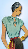 McCall 6818: 1940s Uncut Misses Double Keyhole Blouse 38 B Vintage Sewing Pattern