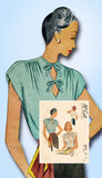 McCall 6818: 1940s Uncut Misses Double Keyhole Blouse 38 B Vintage Sewing Pattern