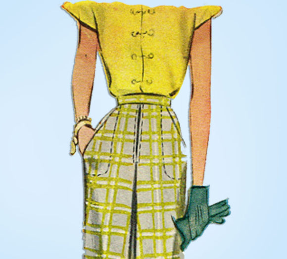 1940s Original Vintage McCall's Sewing Pattern 6821 Uncut Womens Day Skirt 28 W -Vintage4me2
