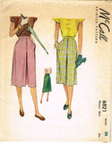 1940s Original Vintage McCall's Sewing Pattern 6821 Uncut Womens Day Skirt 28 W -Vintage4me2