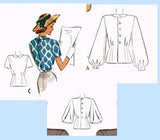 McCall 6923: 1940s Misses Blouse w Puff Sleeves Sz 34 B Vintage Sewing Pattern - Vintage4me2